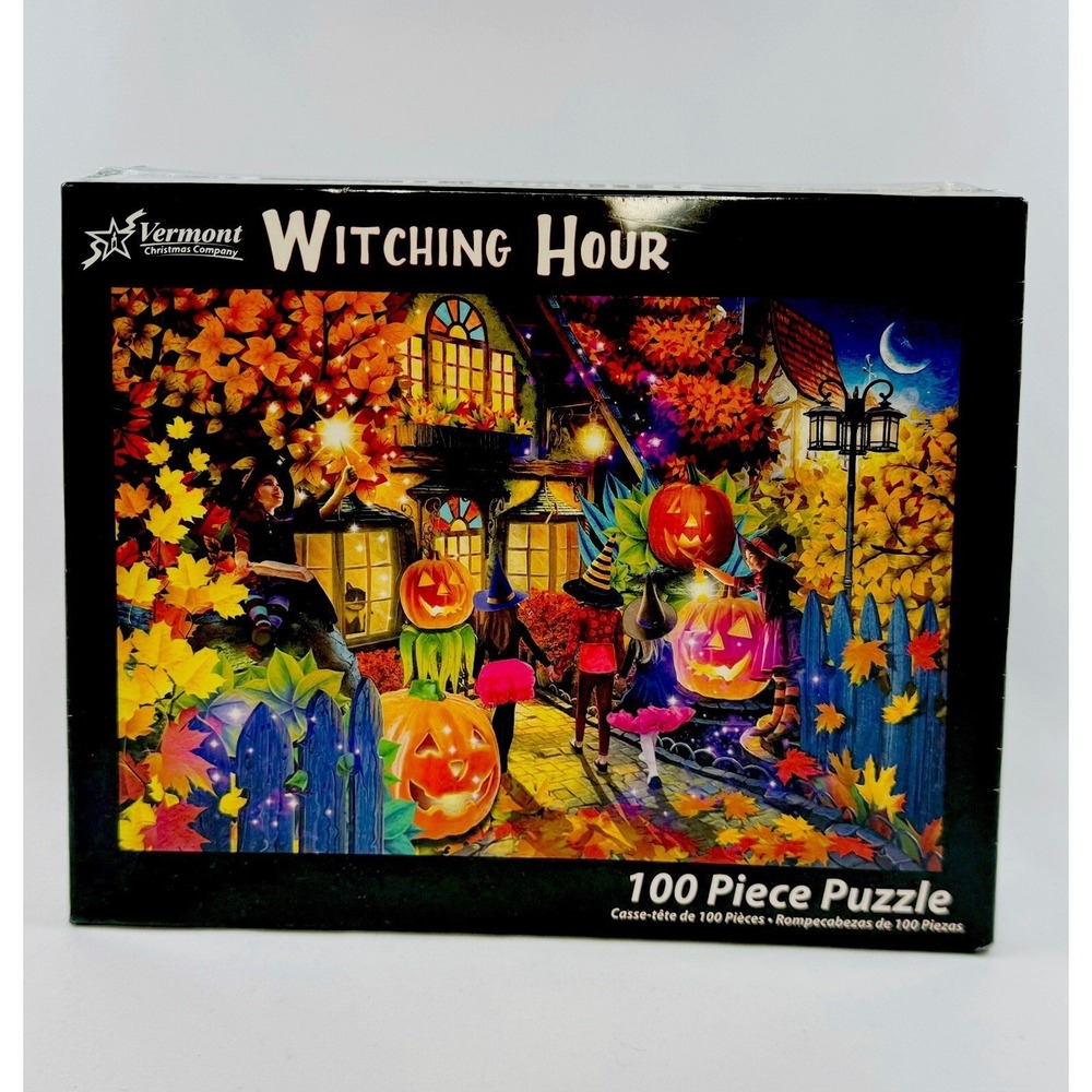 Vermont Christmas Company Witching Hour 100 Piece Jigsaw Puzzle Halloween Fall